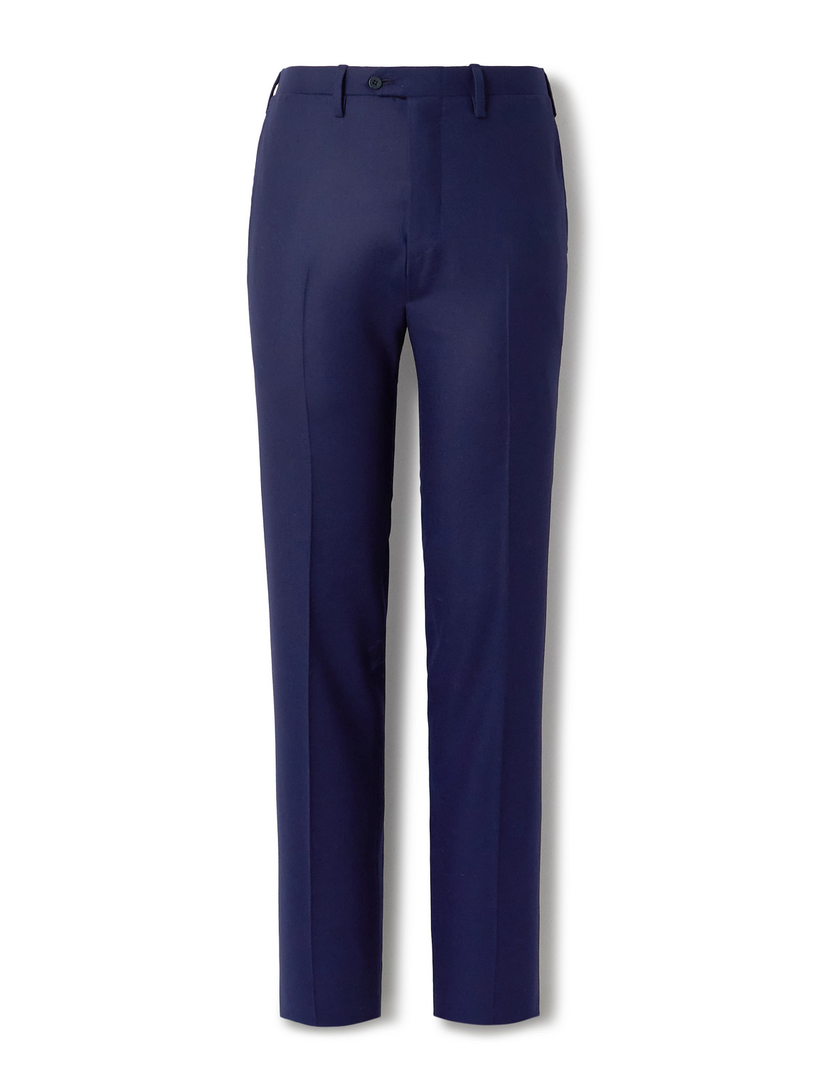 Kiton Tapered Wool And Cashmere-blend Twill Suit Trousers In Blue