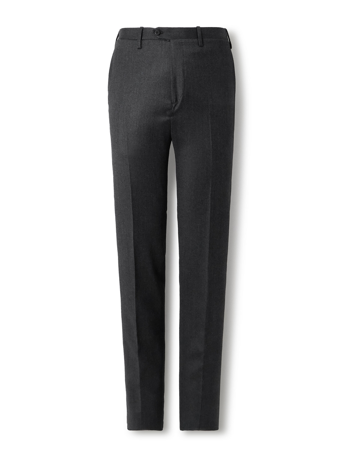 Kiton Tapered Wool-blend Twill Suit Trousers In Black