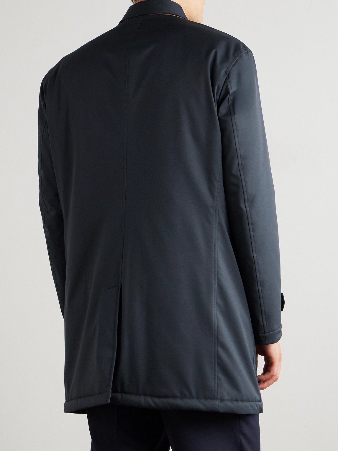 Kiton Shell Coat In Blue