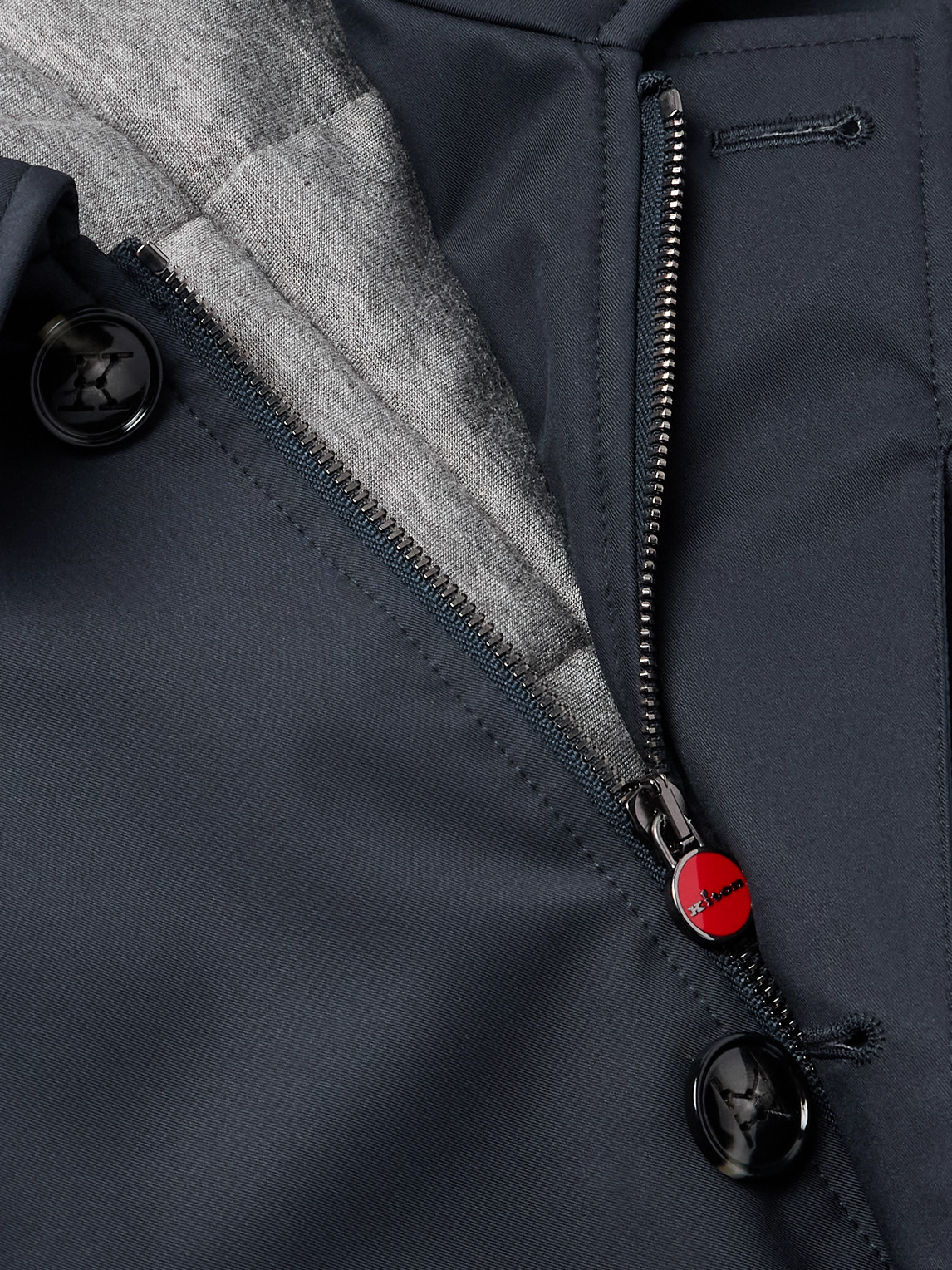 Kiton Shell Coat In Blue