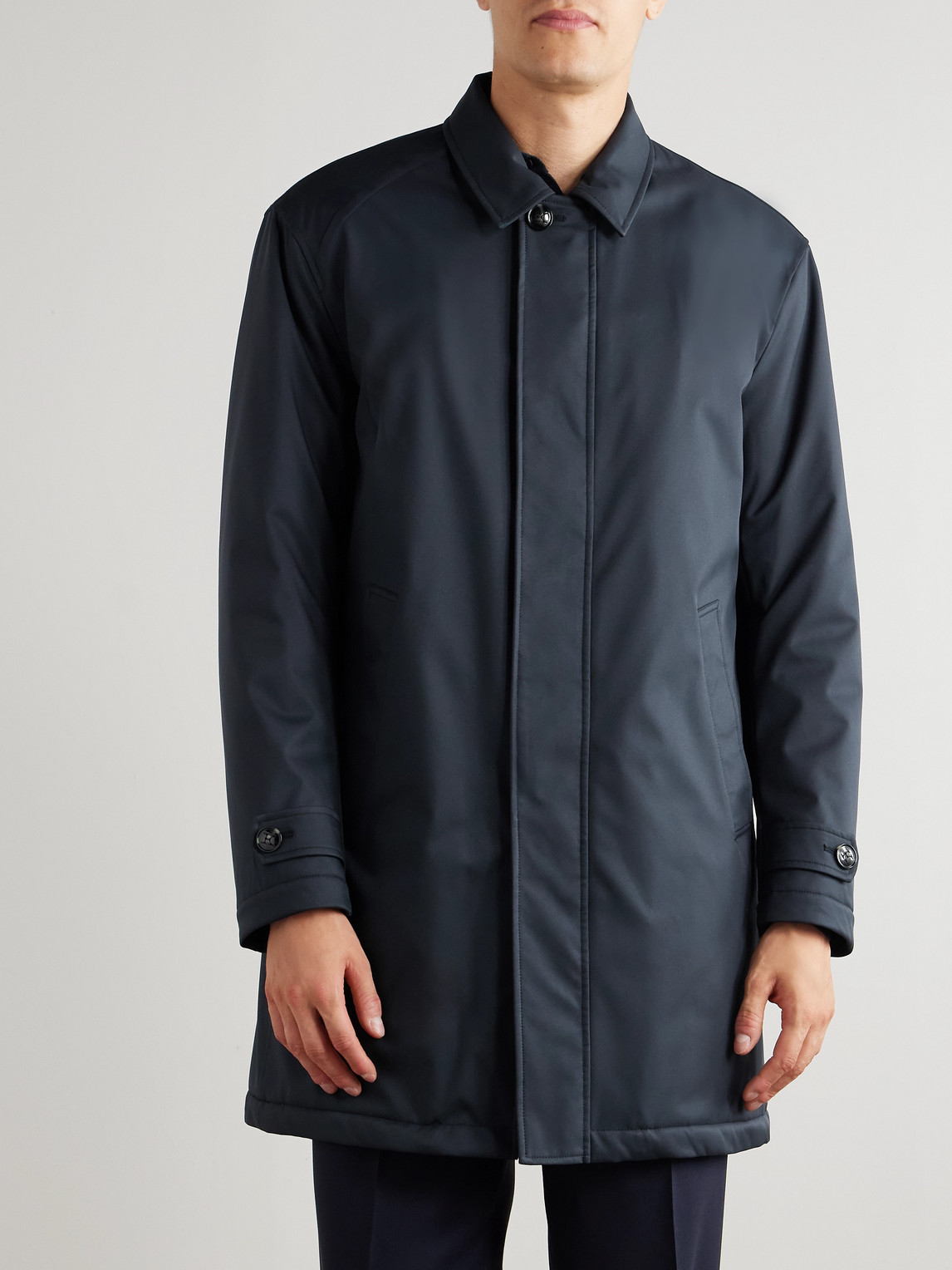 Kiton Shell Coat In Blue
