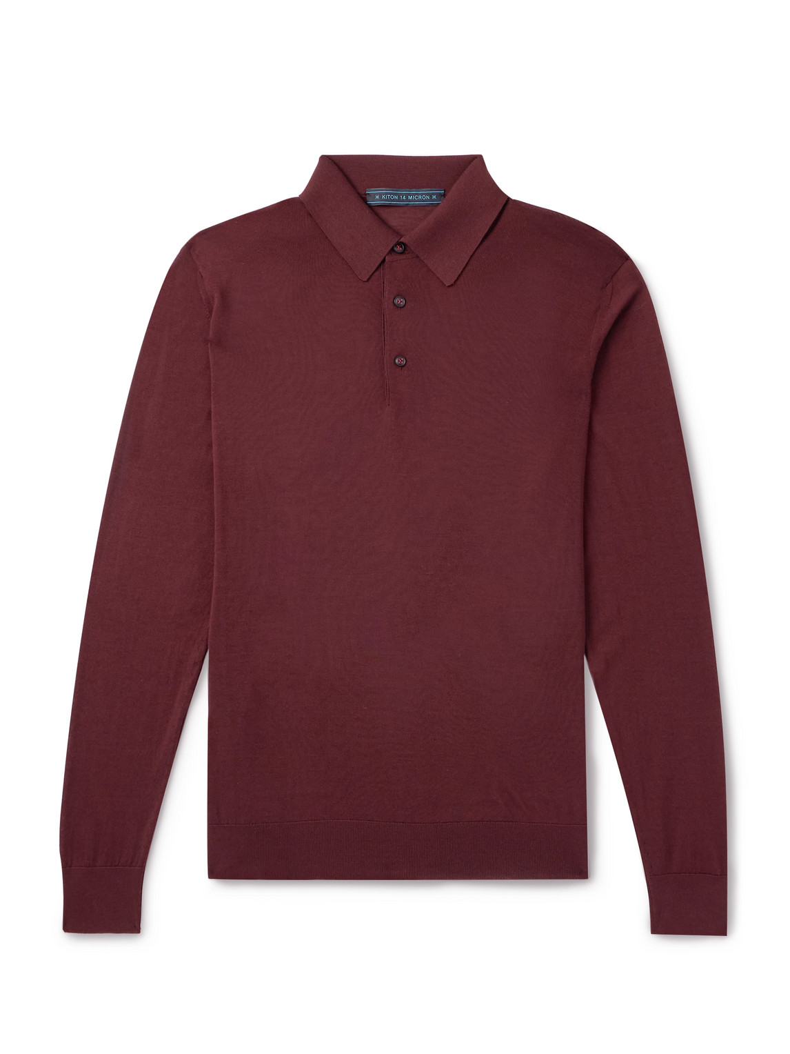 Kiton Wool Polo Shirt In Red