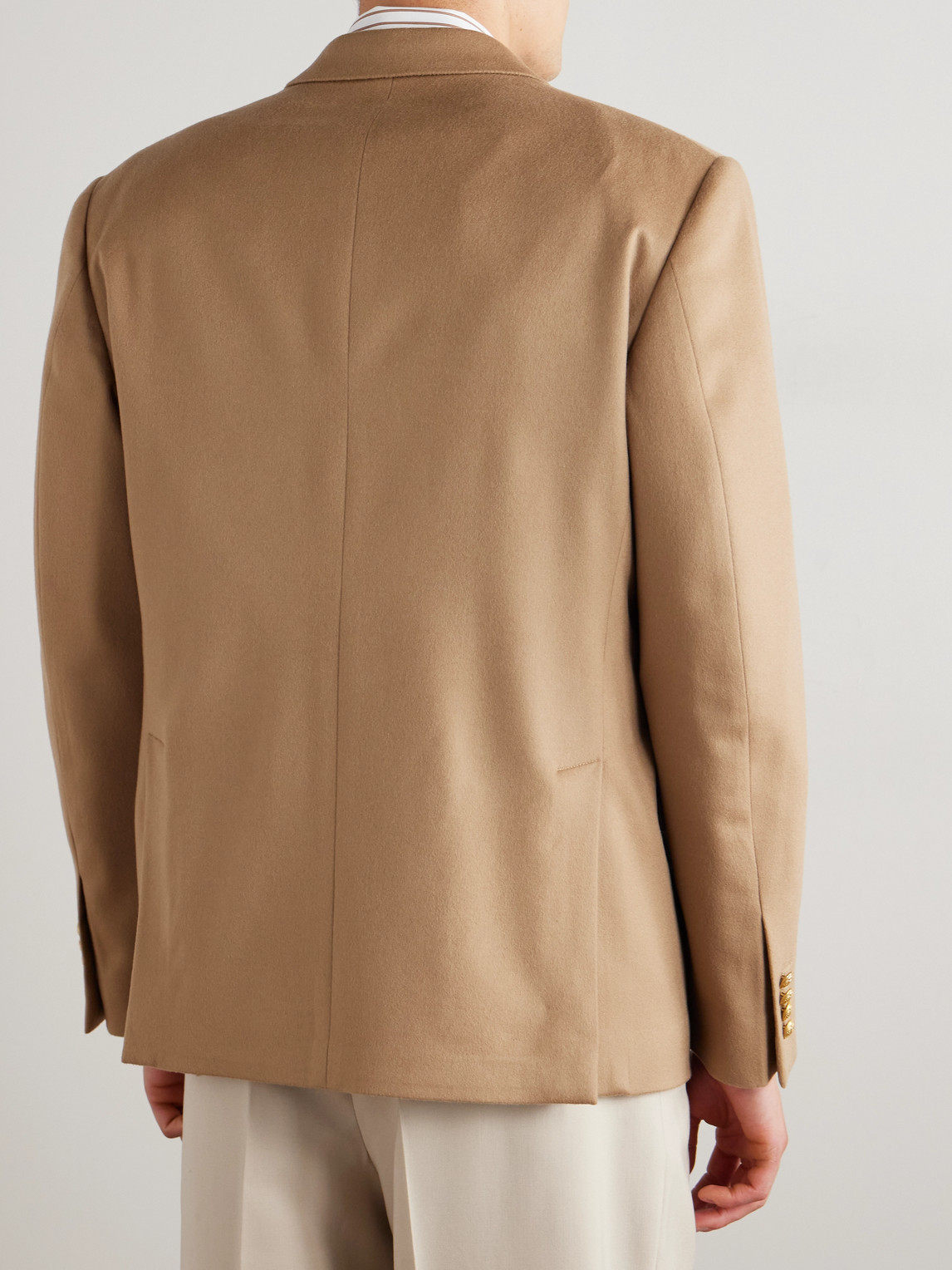 Lardini Double-breasted Virgin Wool Blazer In Brown