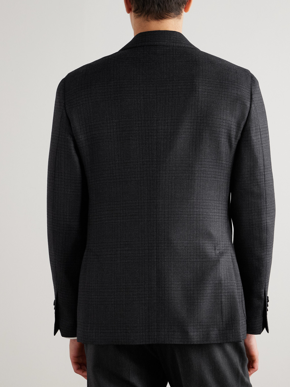  Lardini - Prince Of Wales Checked Wool Suit Jacket - Men - Gray - It 48 