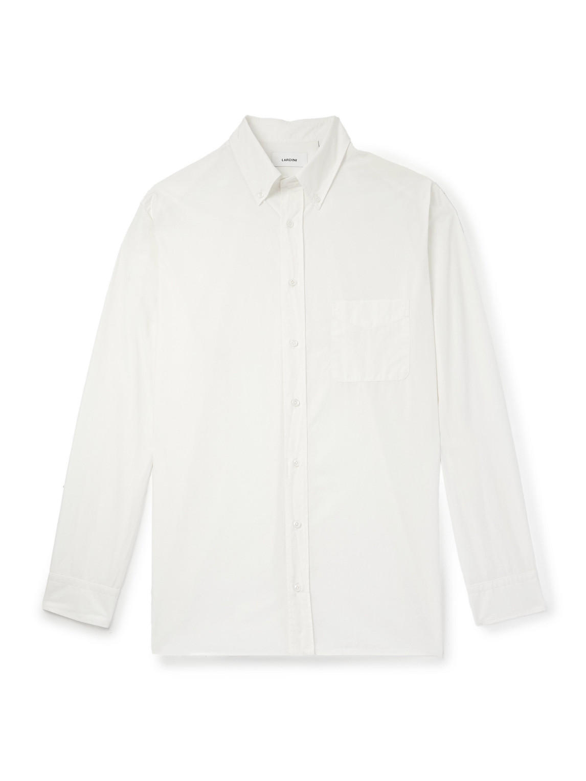 Lardini Button-down Collar Cotton-poplin Shirt In White