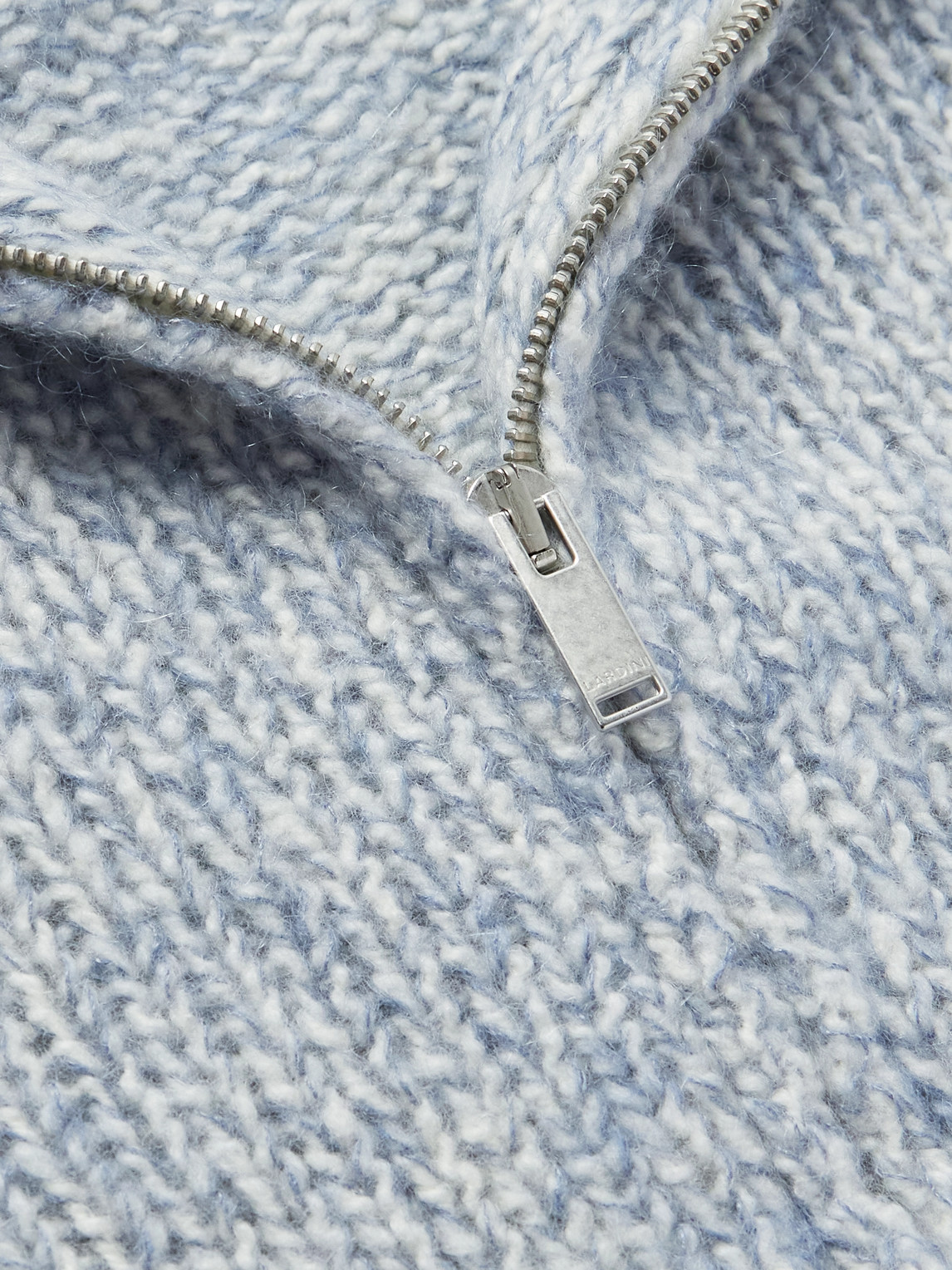 Lardini Slim-fit Virgin Wool-blend Zip-up Cardigan In Blue