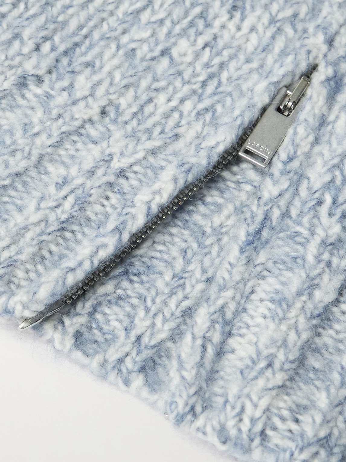 Lardini Slim-fit Virgin Wool-blend Zip-up Cardigan In Blue