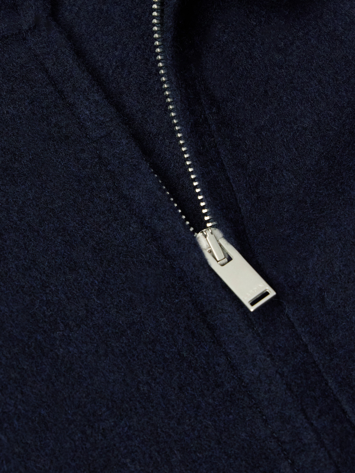 Lardini Brushed Wool And Cashmere-blend Bomber Jacket In Blue