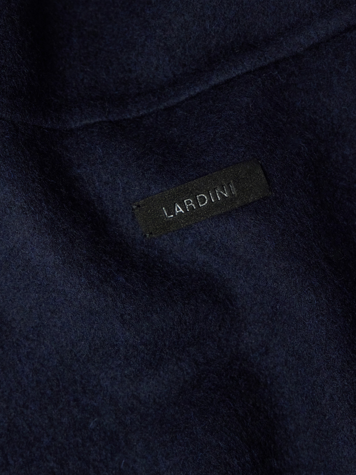 Lardini Brushed Wool And Cashmere-blend Bomber Jacket In Blue