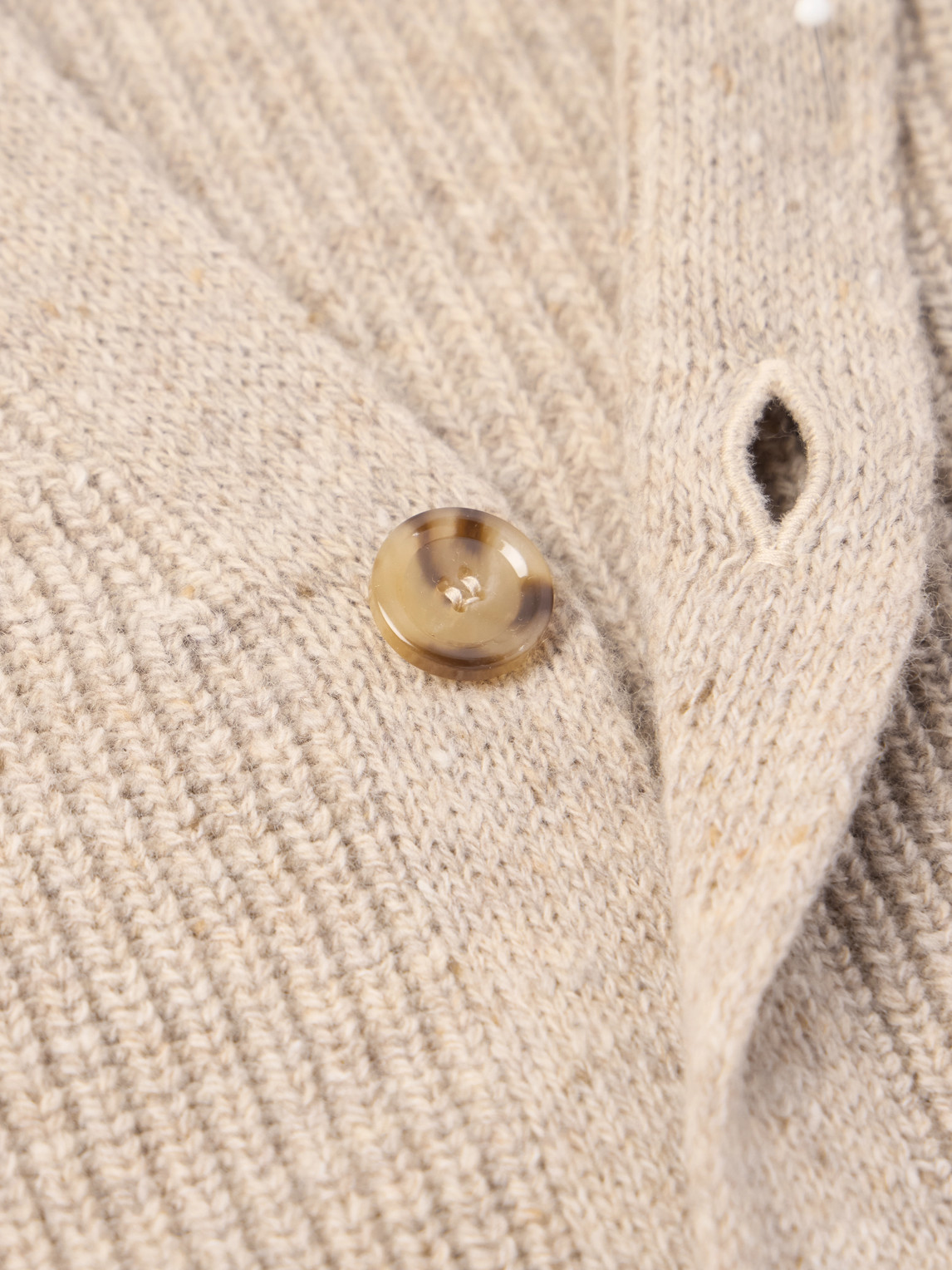 Lardini Ribbed Wool Cardigan In Neutral