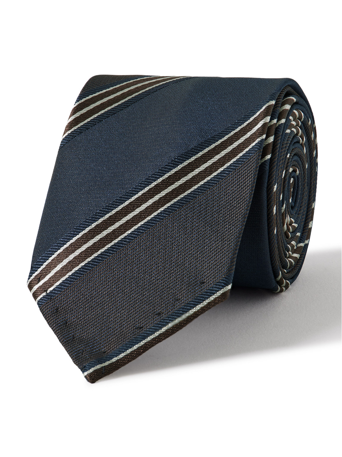 Lardini 6cm Striped Silk-gabardine Tie In Blue