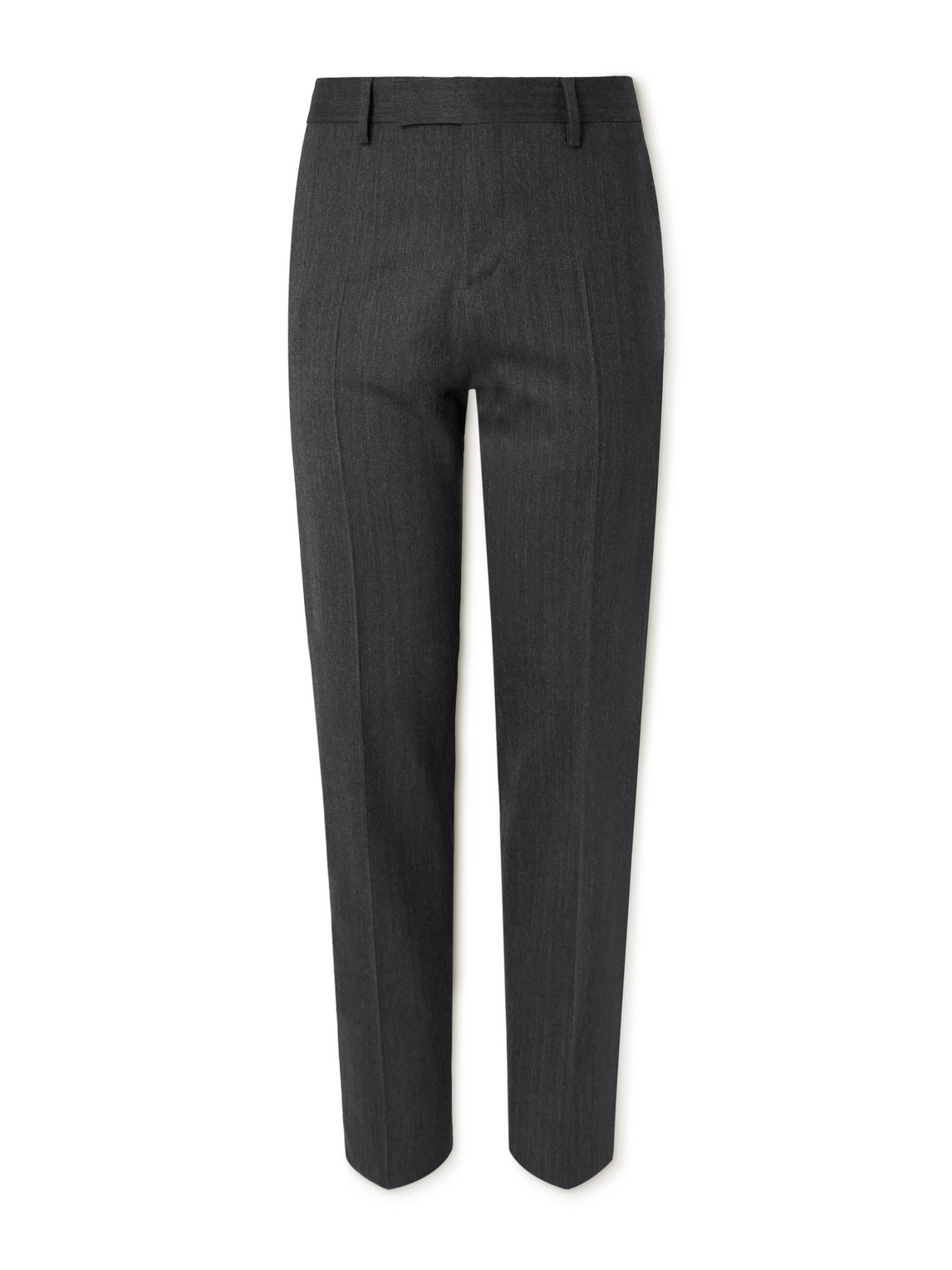 Straight-Leg Virgin Wool-Blend Herringbone Suit Trousers