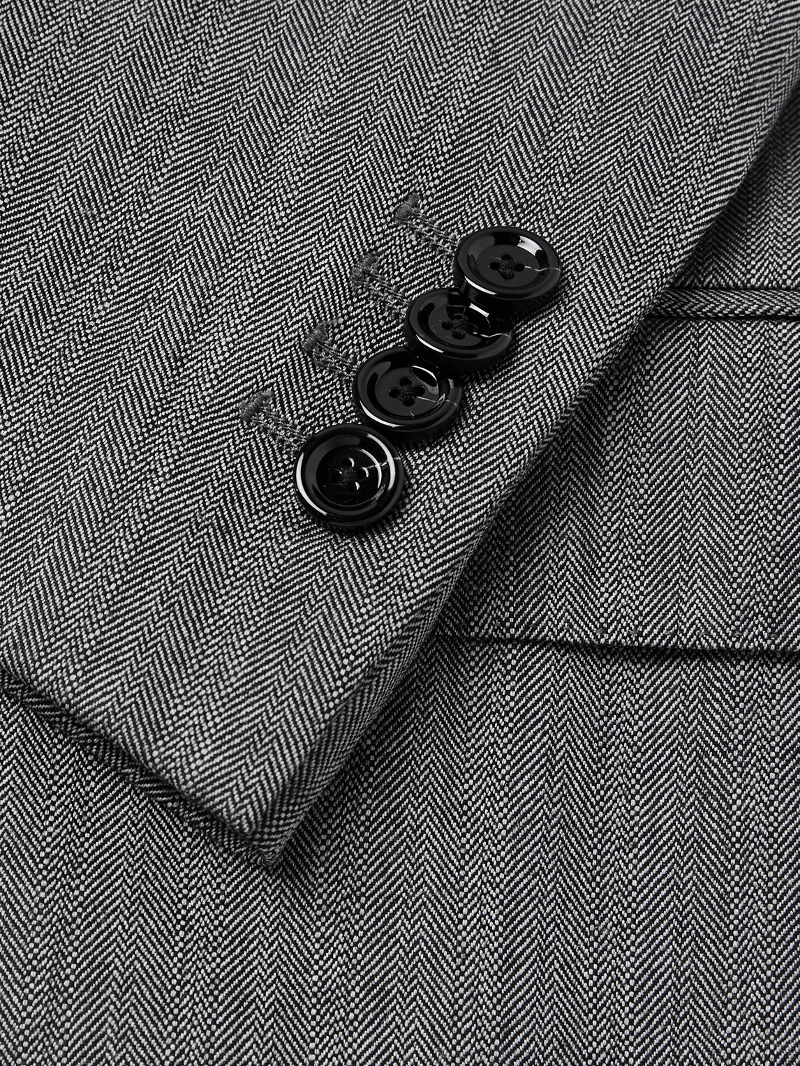 Lardini Virgin Wool-blend Herringbone Suit Jacket