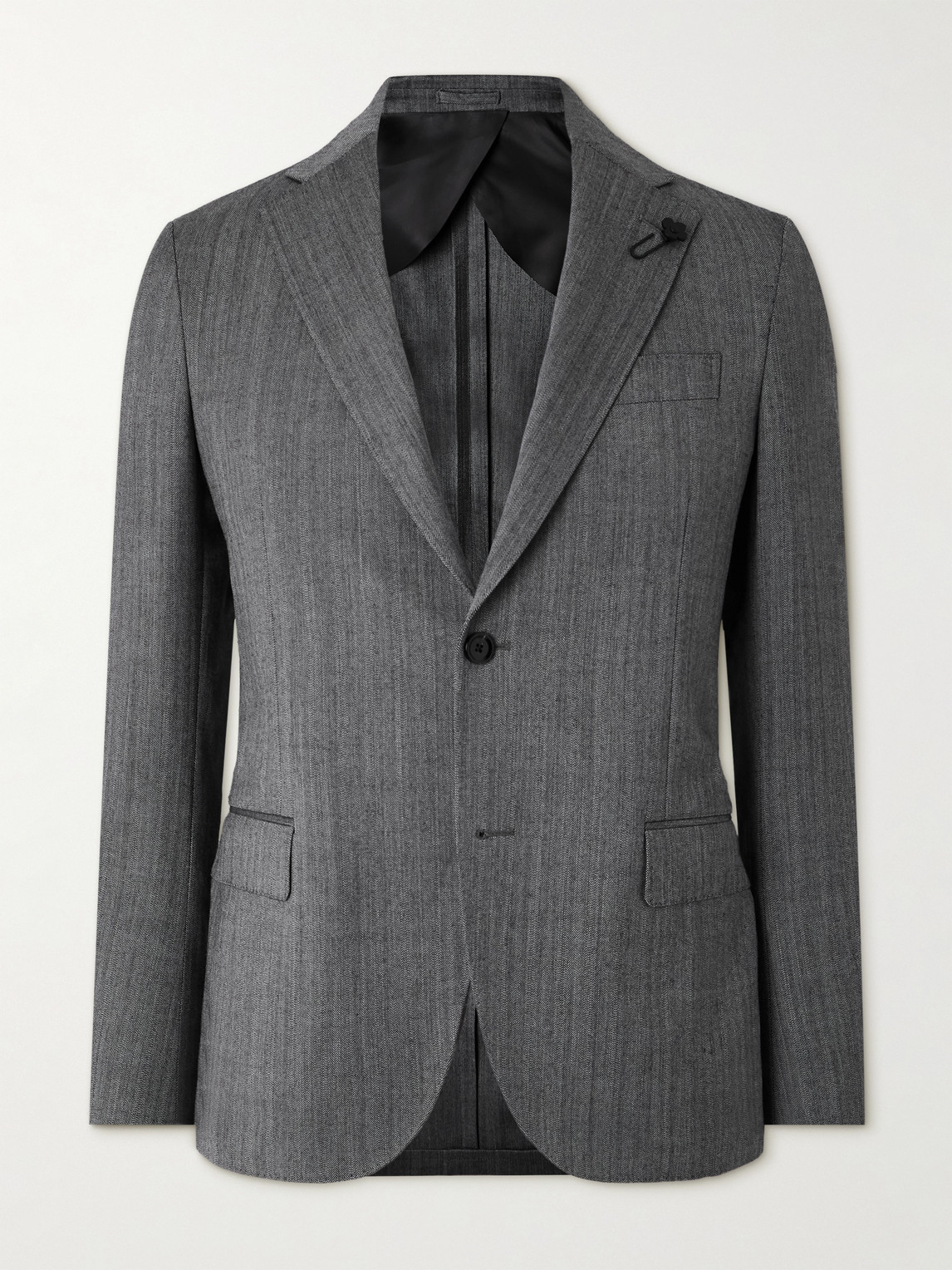Lardini Virgin Wool-Blend Herringbone Suit Jacket - Men
