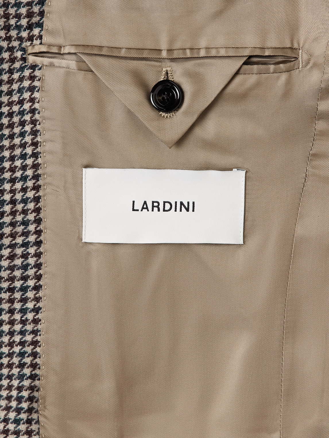 Lardini Puppytooth Wool-blend Felt Blazer In Neutral