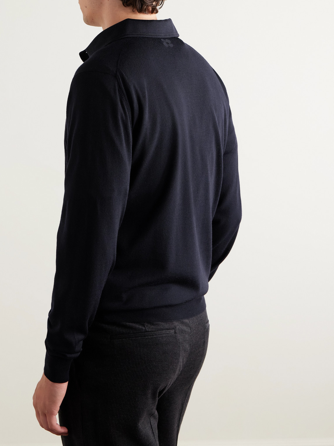 Lardini Virgin Wool Polo Shirt In Black