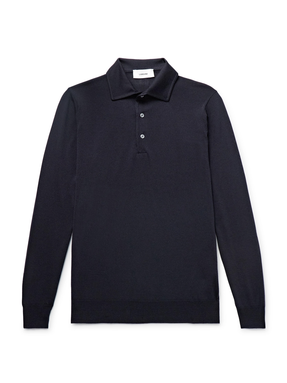 Lardini Virgin Wool Polo Shirt In Black