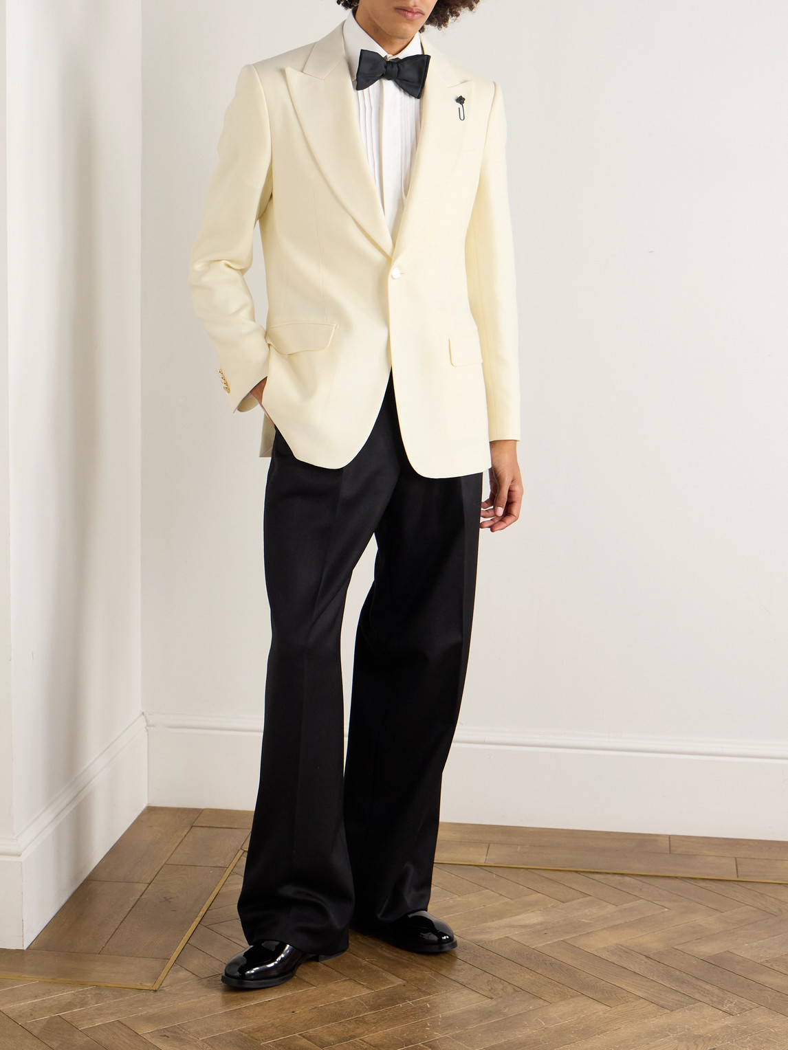Lardini Virgin Wool Tuxedo Jacket In Neutral | ModeSens
