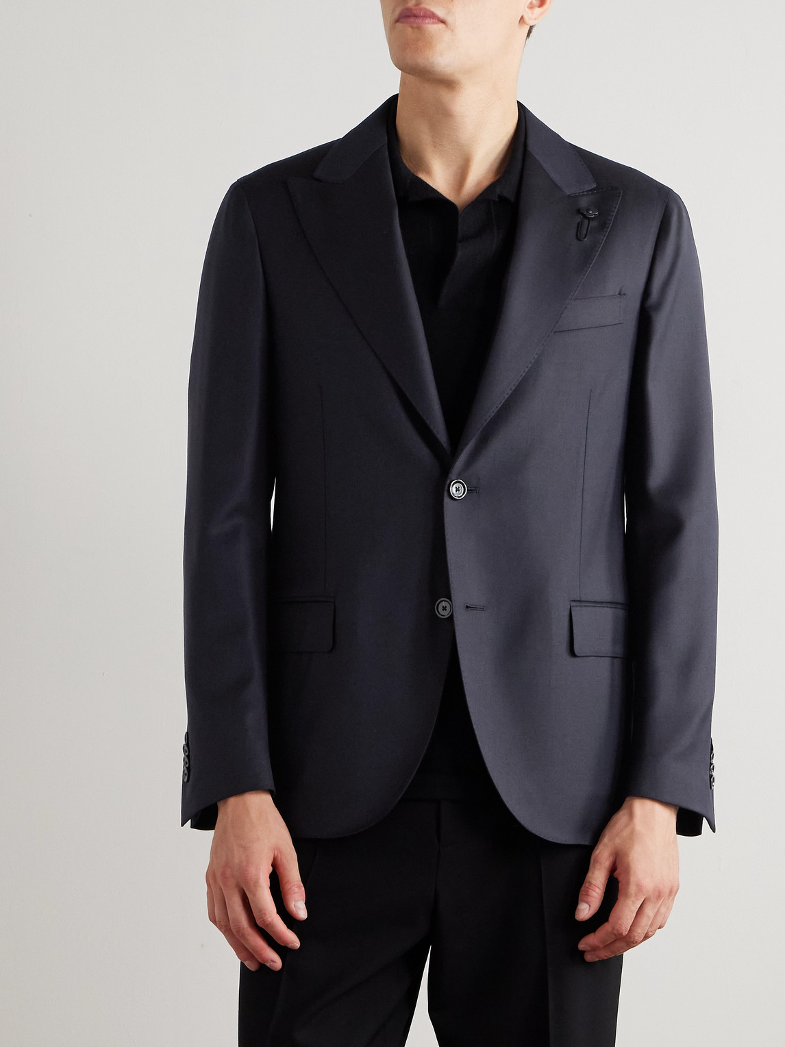 Lardini Virgin Wool Blazer In Black