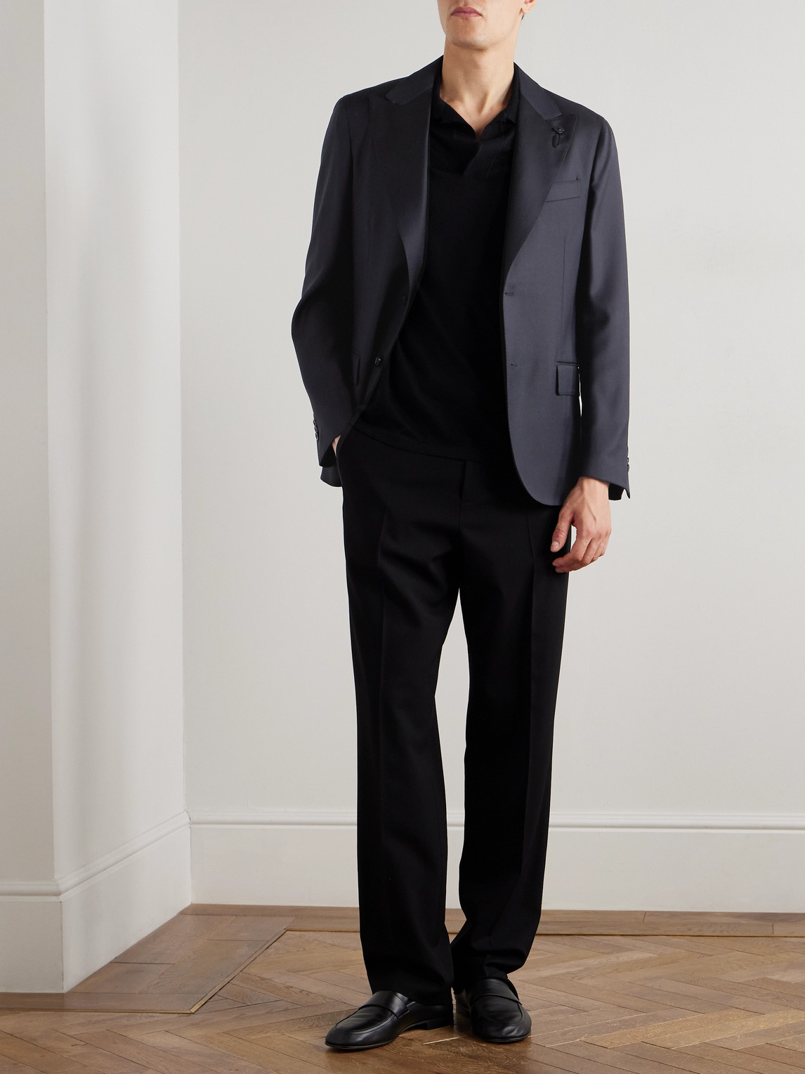 Lardini Virgin Wool Blazer In Black
