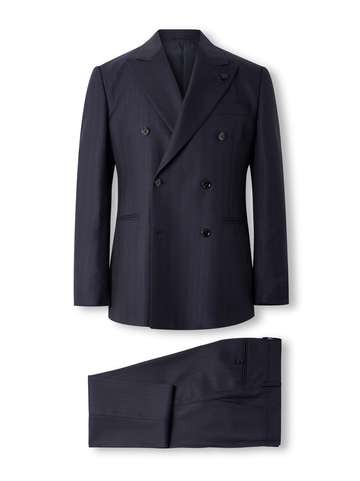 Double-Breasted Striped Wool Suit