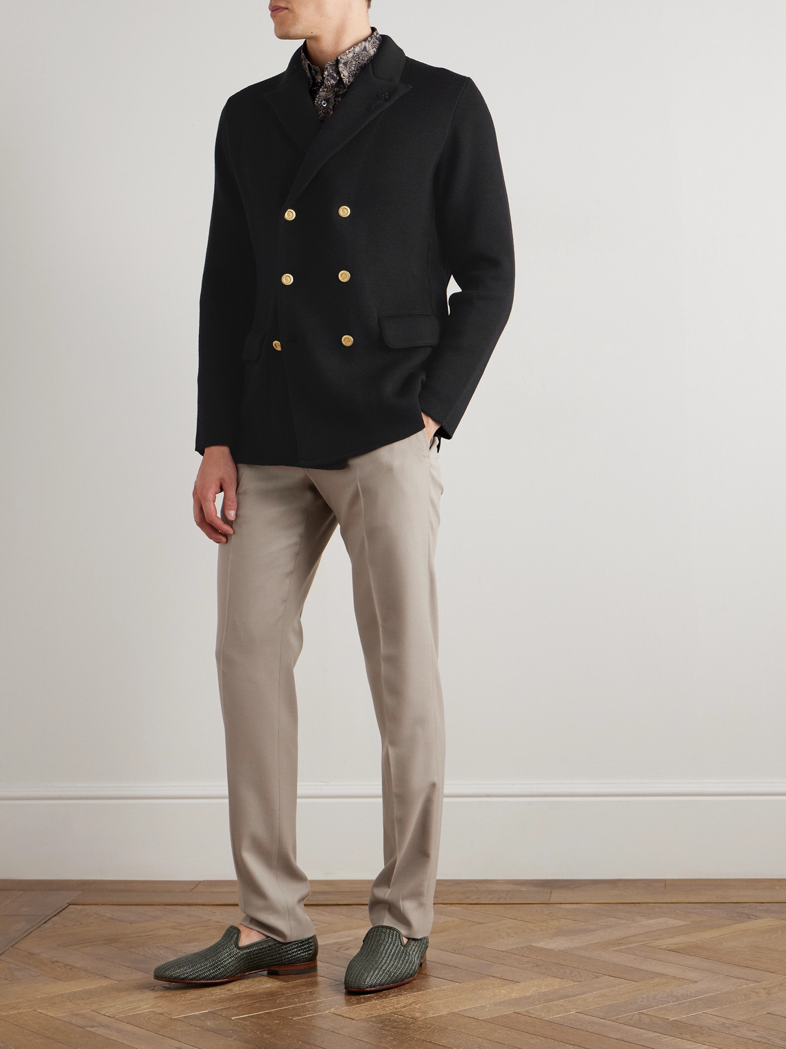 Lardini Double-breasted Virgin Wool Blazer