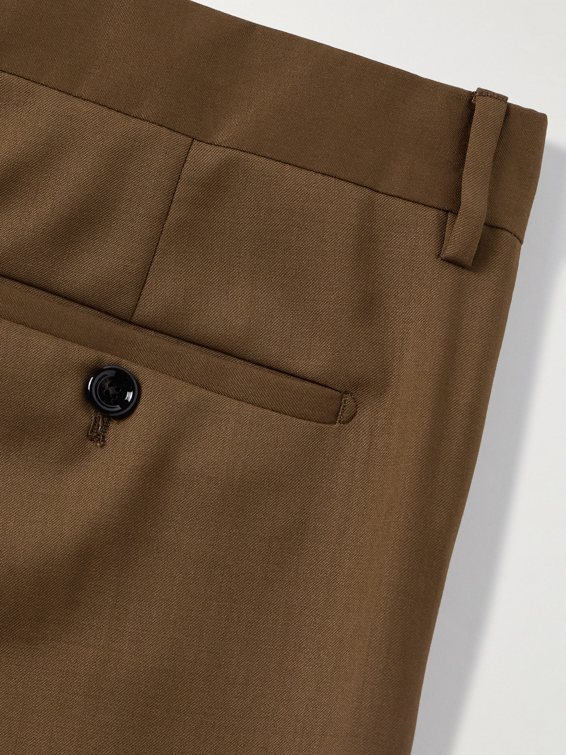 Lardini Slim-fit Virgin Wool-twill Trousers In Brown