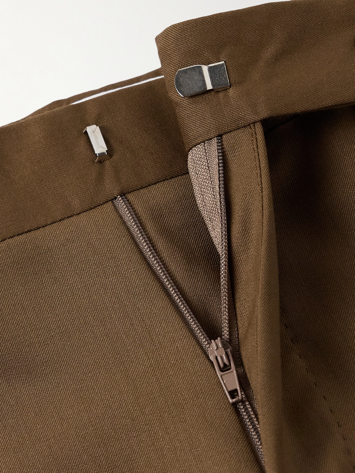 Lardini Slim-fit Virgin Wool-twill Trousers In Brown