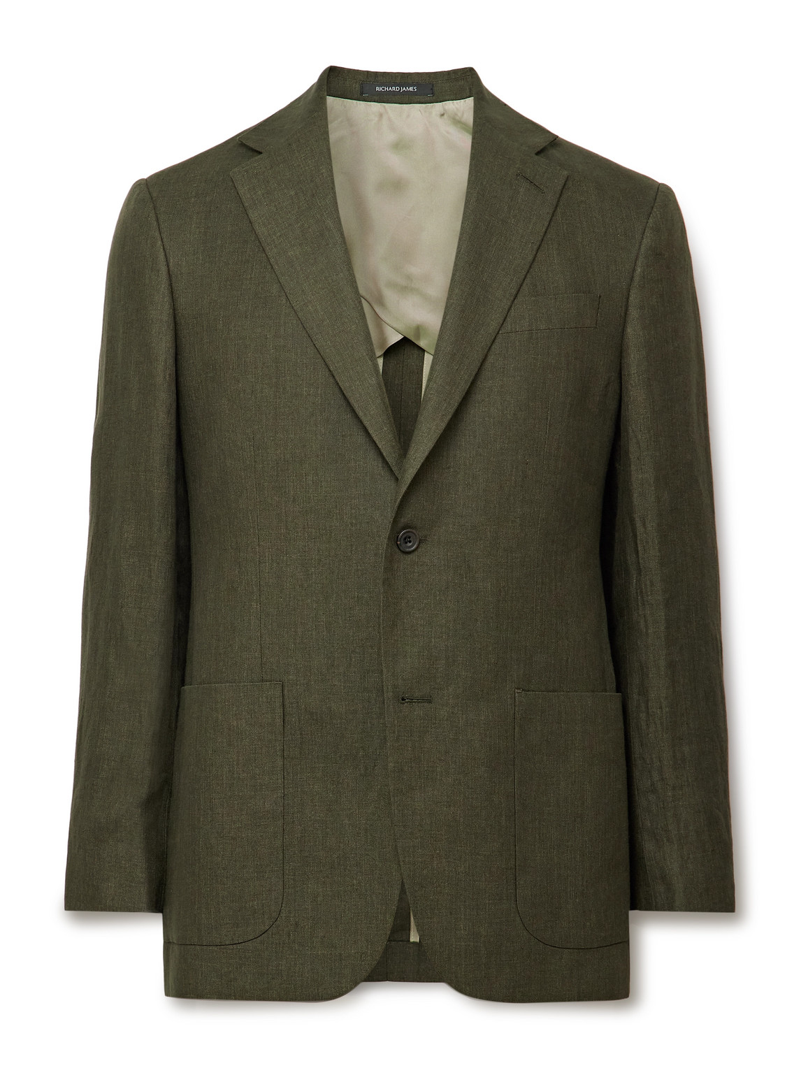 Richard James Chapman Unstructured Slim-fit Linen Suit Jacket