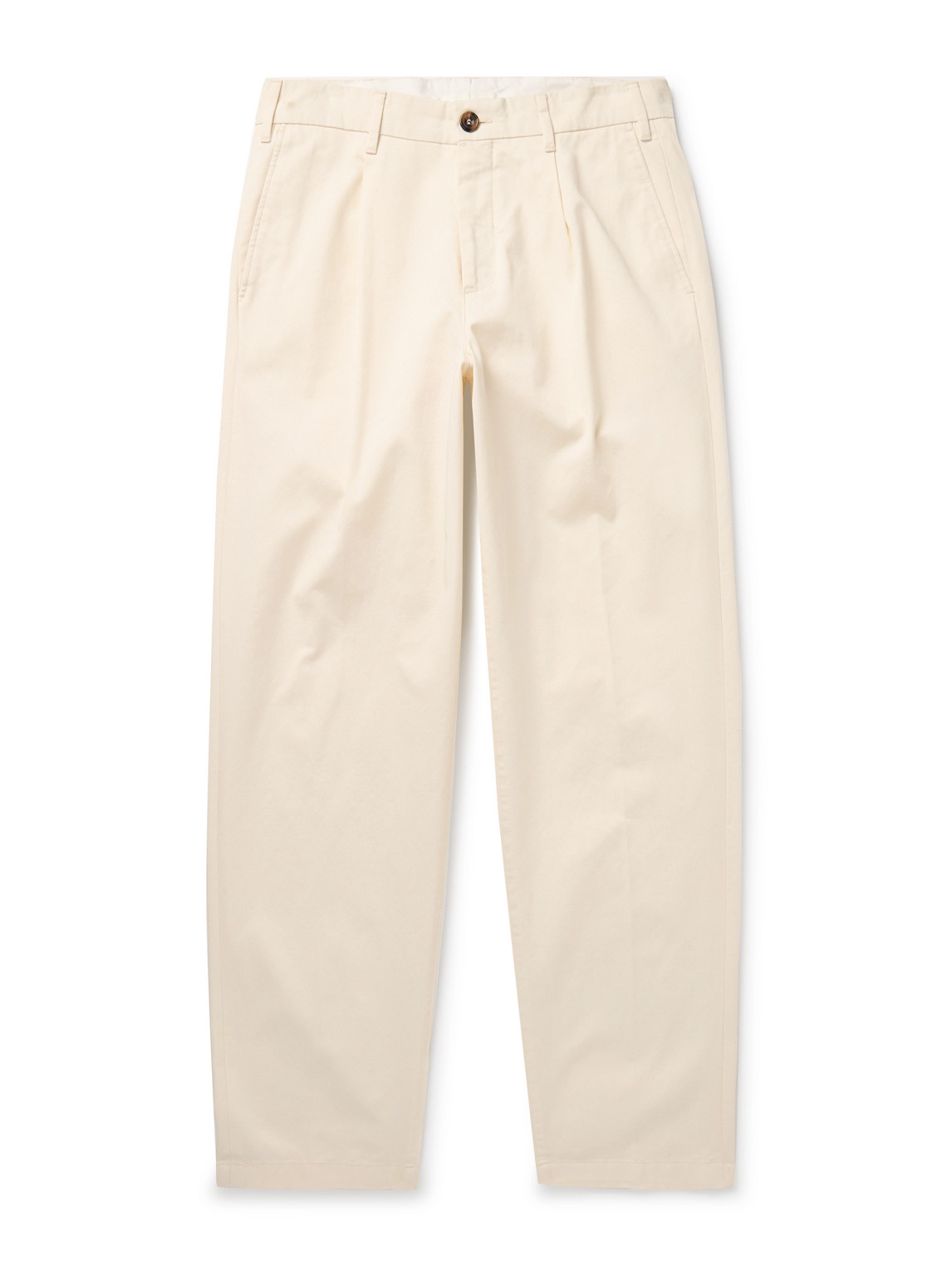 Richard James Straight-leg Pleated Cotton-twill Trousers
