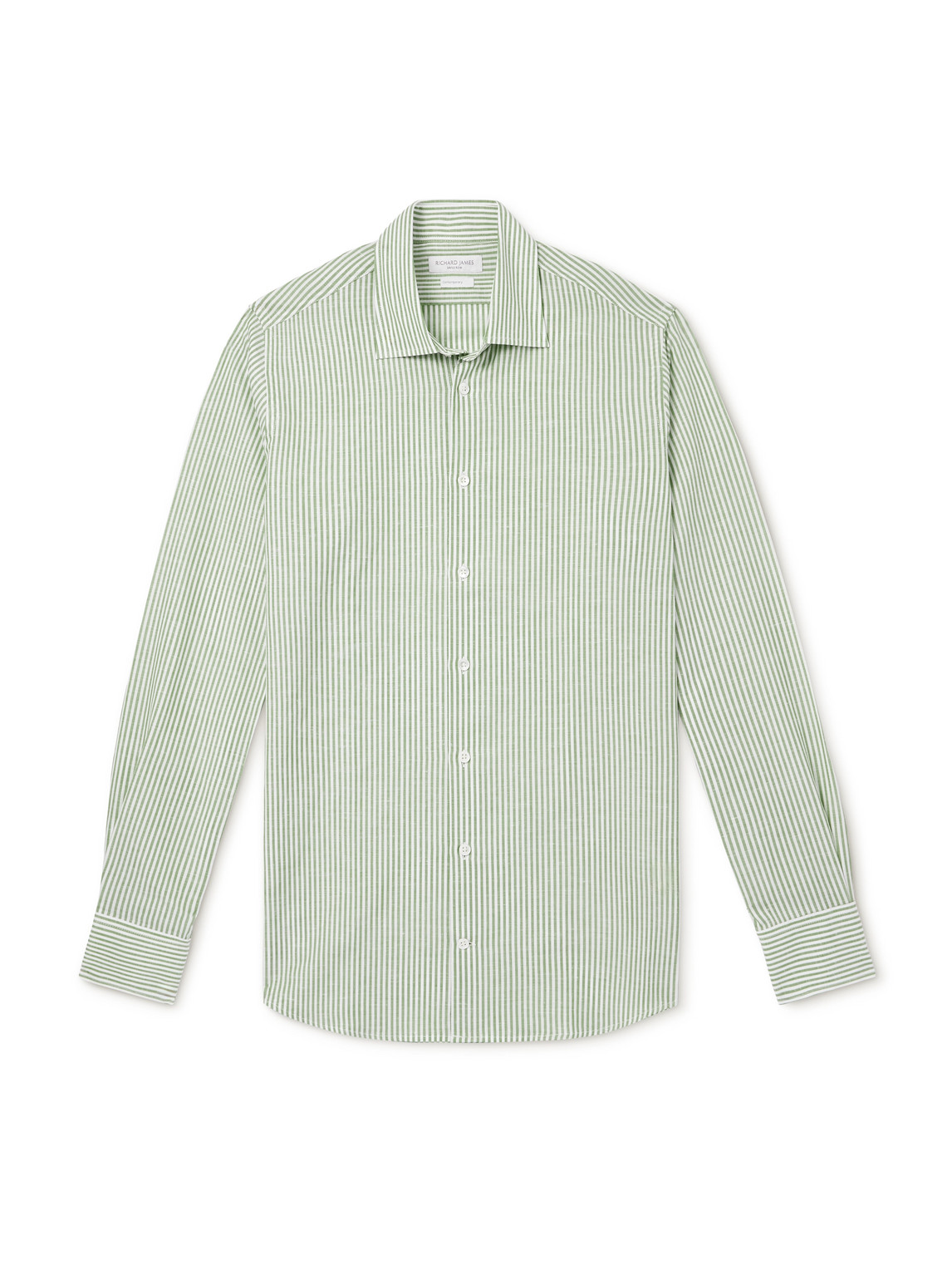 Richard James Slim-fit Striped Linen Shirt