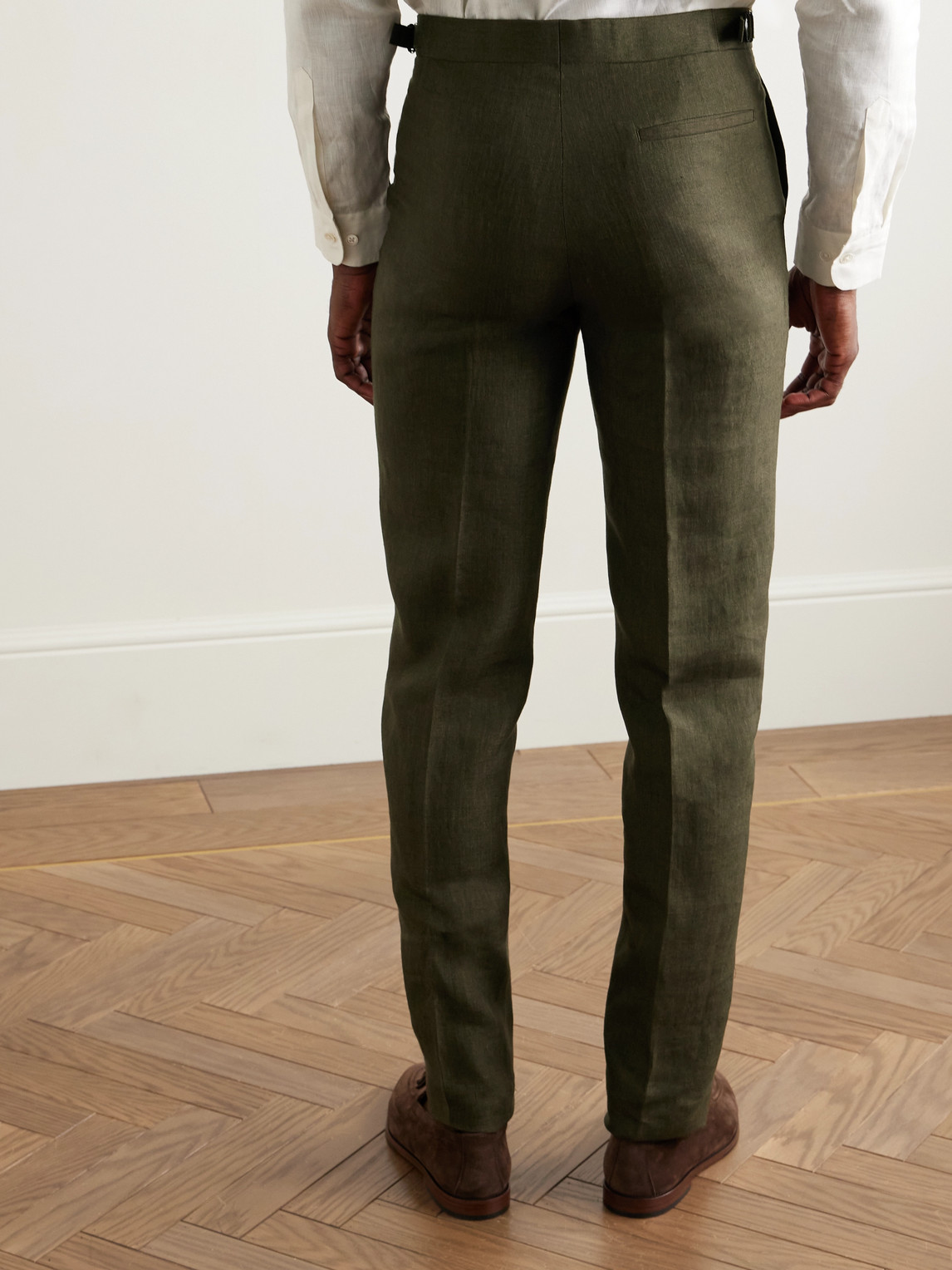 Richard James Chapman Slim-fit Straight-leg Linen Suit Trousers