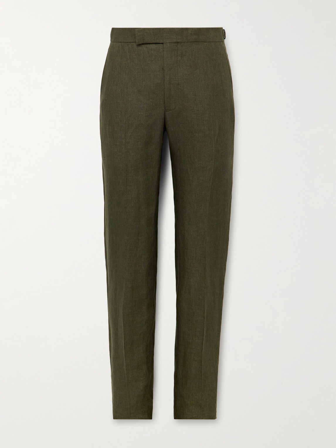 Richard James Chapman Slim-fit Straight-leg Linen Suit Trousers In Green