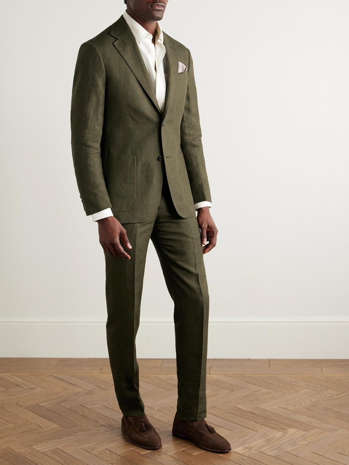 Richard James Chapman Slim-fit Straight-leg Linen Suit Trousers