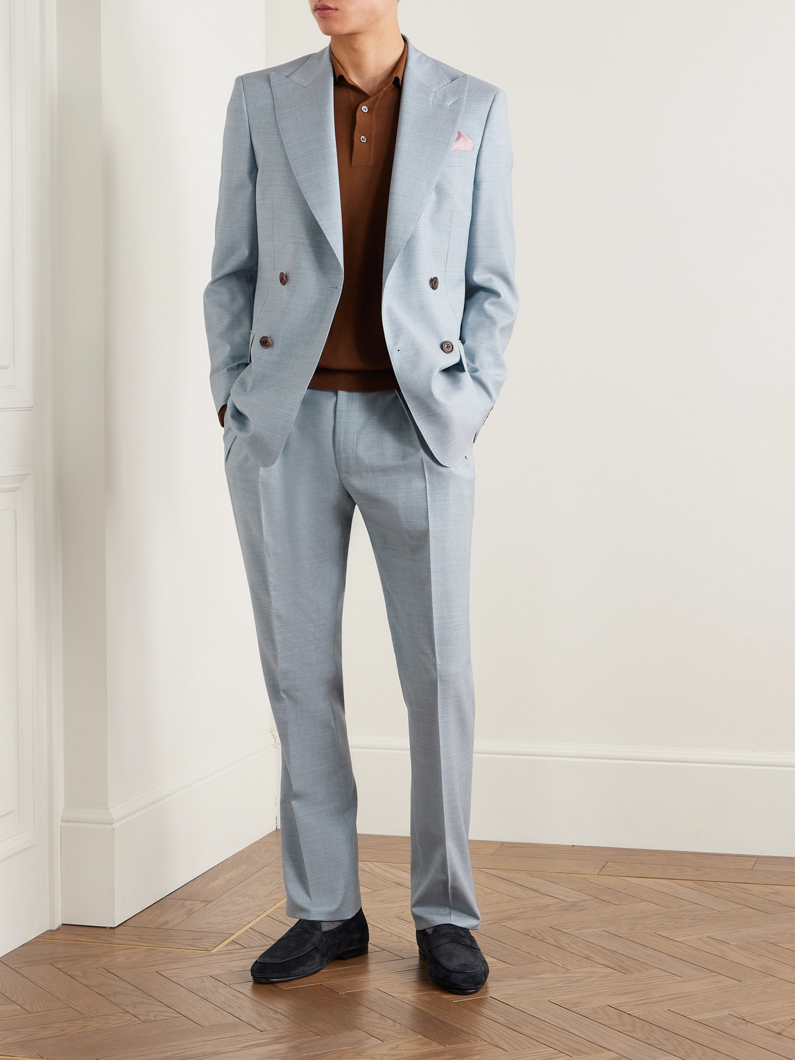 Richard James Hepworth Slim-fit Pleated Wool Suit Trousers
