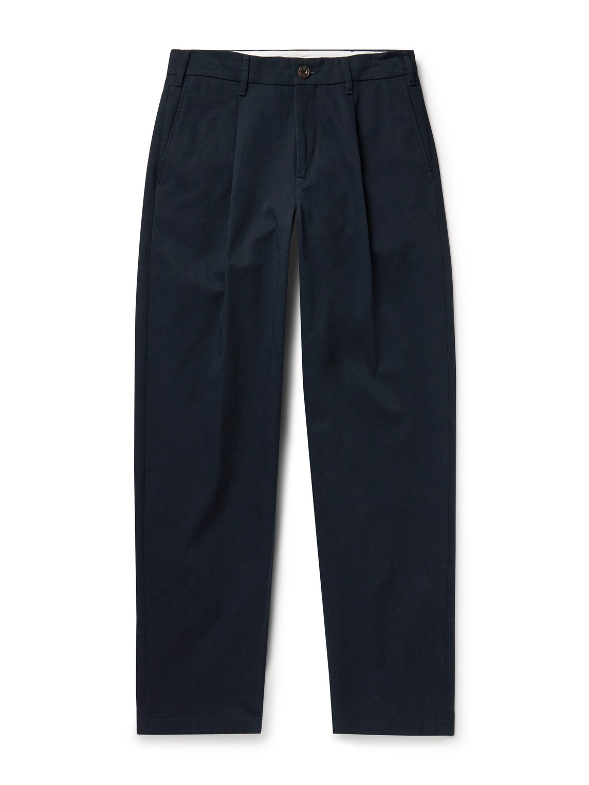 Richard James Straight-leg Pleated Cotton-twill Trousers