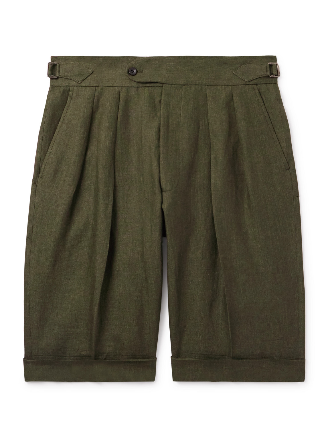 Richard James Hepworth 2 Straight-leg Pleated Linen Shorts