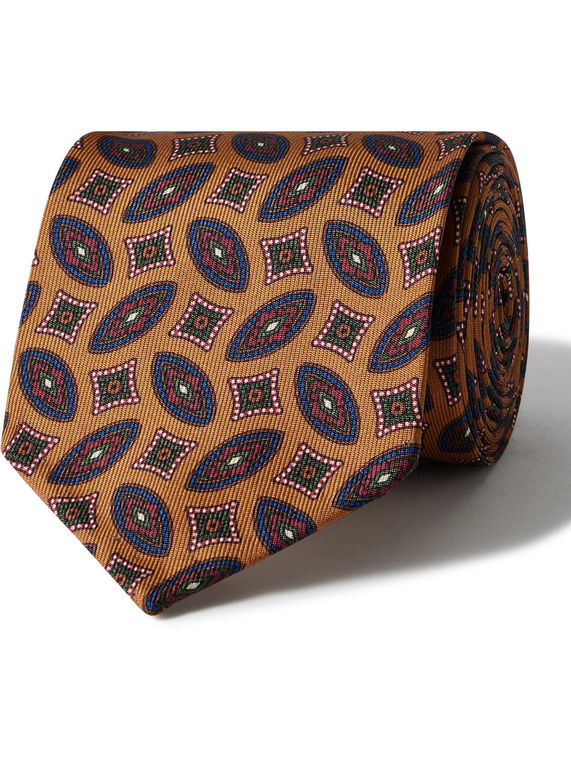 Rubinacci 8cm Silk-jacquard Tie In Brown