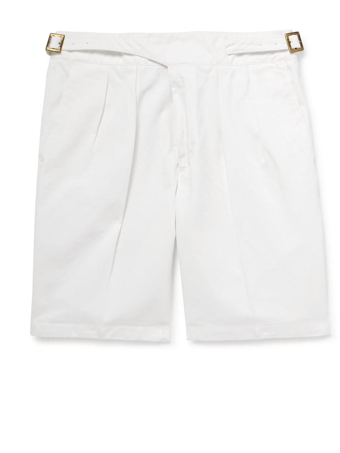 Manny Straight-Leg Pleated Cotton Shorts