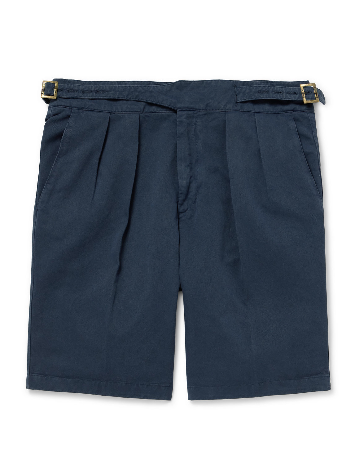 Manny Straight-Leg Pleated Cotton Shorts