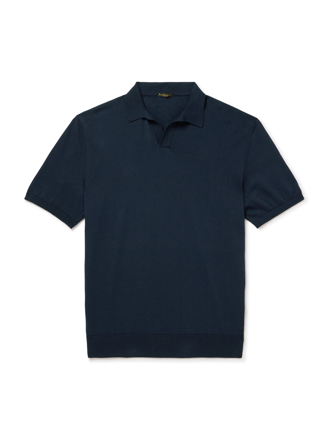 Rubinacci Positano Cotton Polo Shirt In Blue
