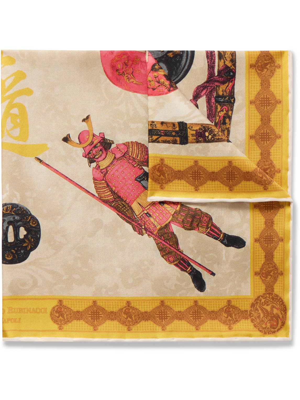 Samurai Printed Silk-Twill Pocket Square