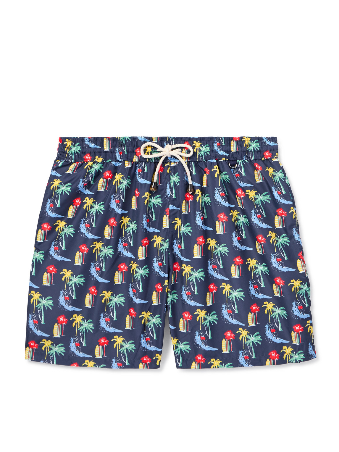 Rubinacci – Straight-Leg Mid-Length Printed Swim Shorts