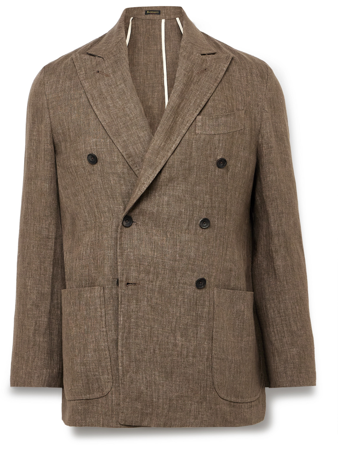 Rubinacci – Unstructured Double-Breasted Linen Suit Jacket