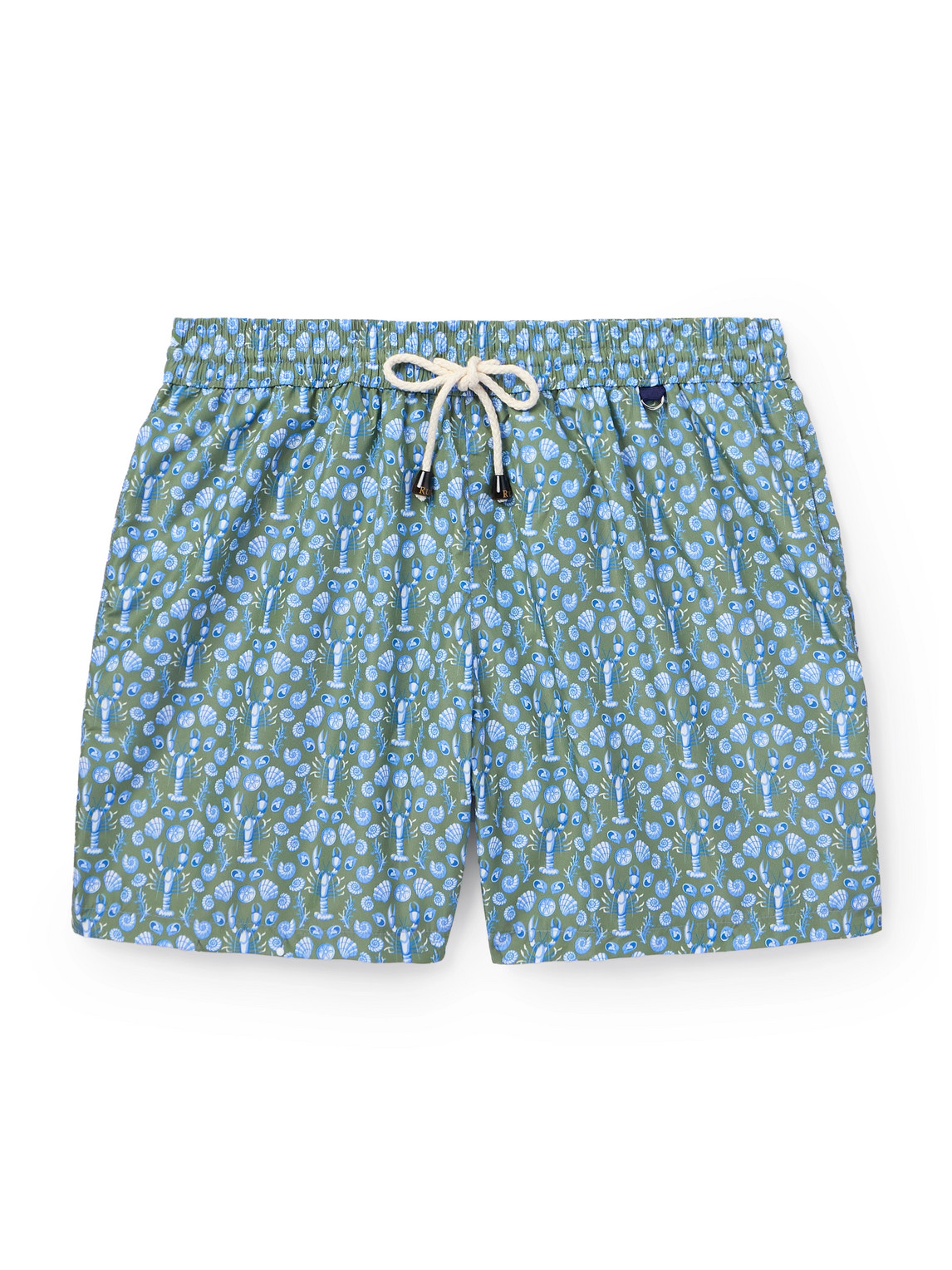 Rubinacci Straight-leg Mid-length Printed Swim Shorts In Green