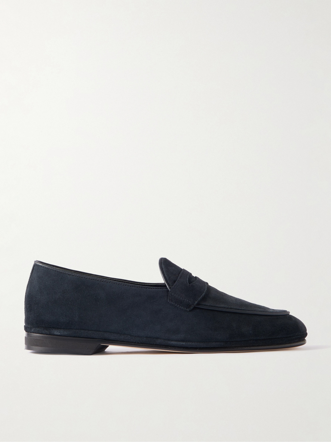 Rubinacci Leather-Trimmed Suede Penny Loafers - Men