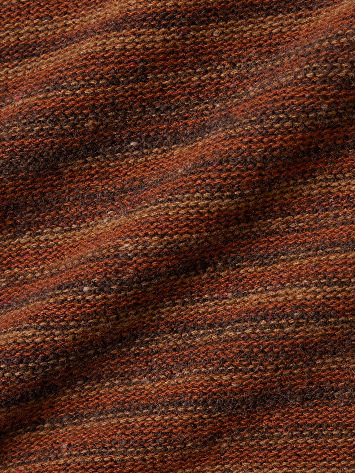 Inis Meain Striped Merino Wool And Cashmere-blend Sweater In Brown