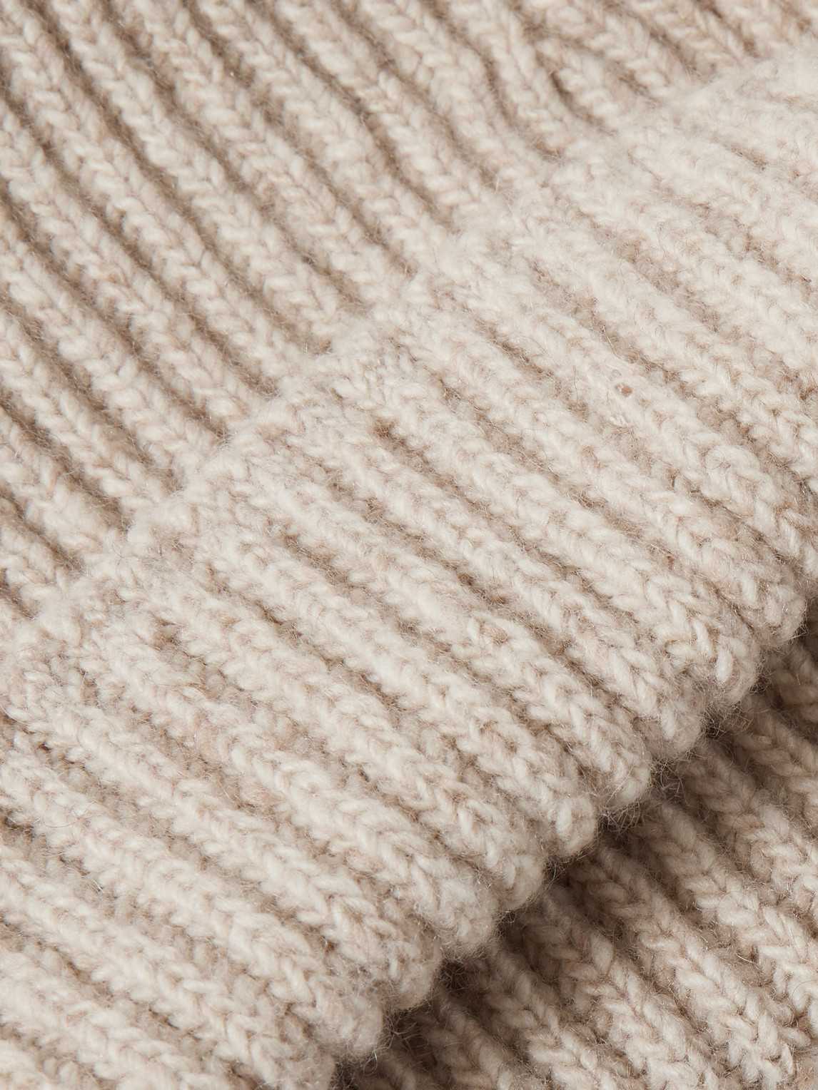 Inis Meain Ribbed Donegal Cashmere Beanie In Neutral