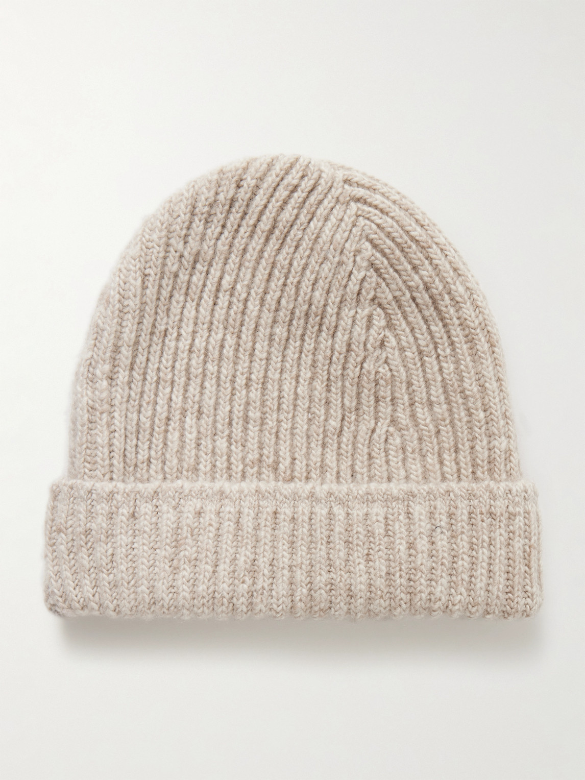 Inis Meain Ribbed Donegal Cashmere Beanie In Neutral