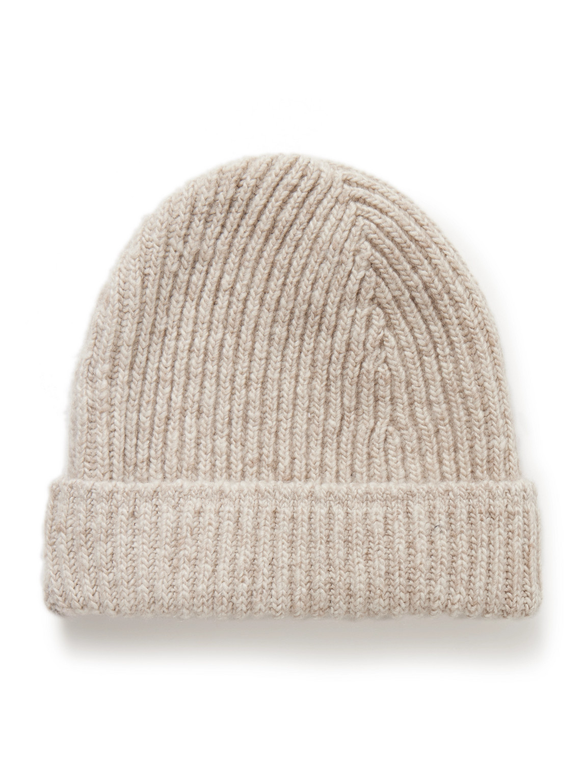 Inis Meain Ribbed Donegal Cashmere Beanie In Neutral